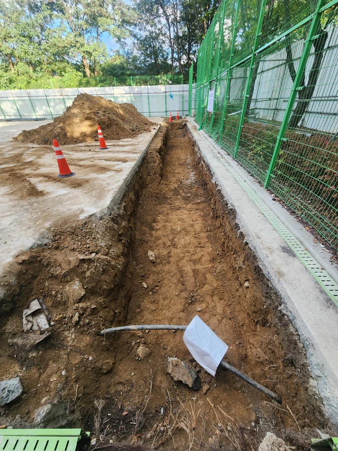 굴착 및 철근 준비 현장